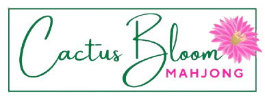 Cactus Bloom Mahjong logo with pink flower
