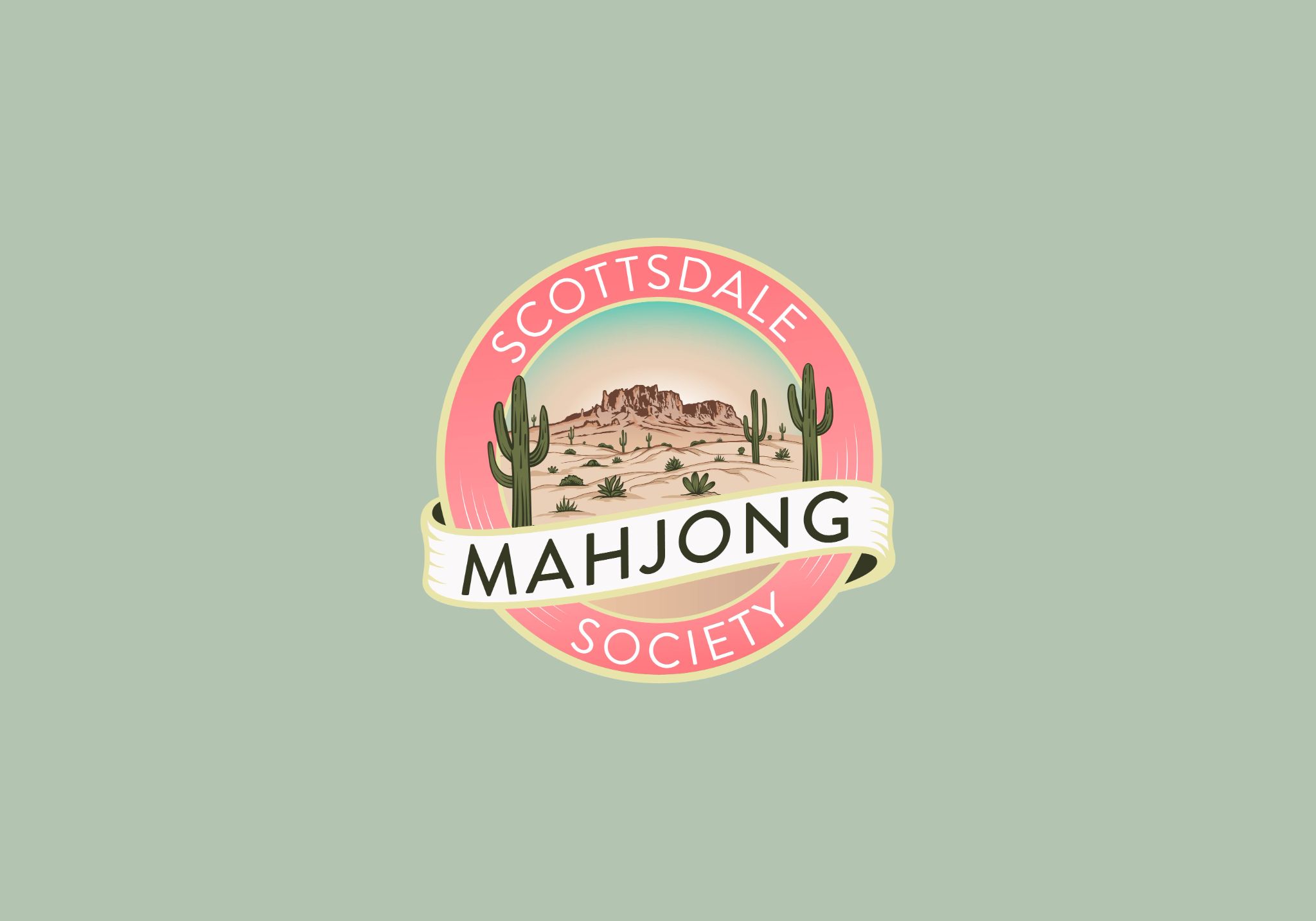 Scottsdale Mahjong Society logo with desert