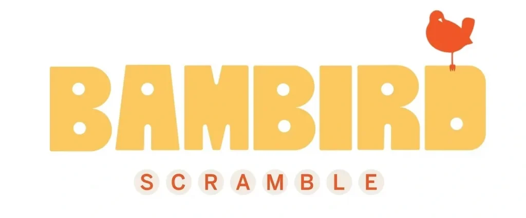 Bambird Scramble logo with orange bird
